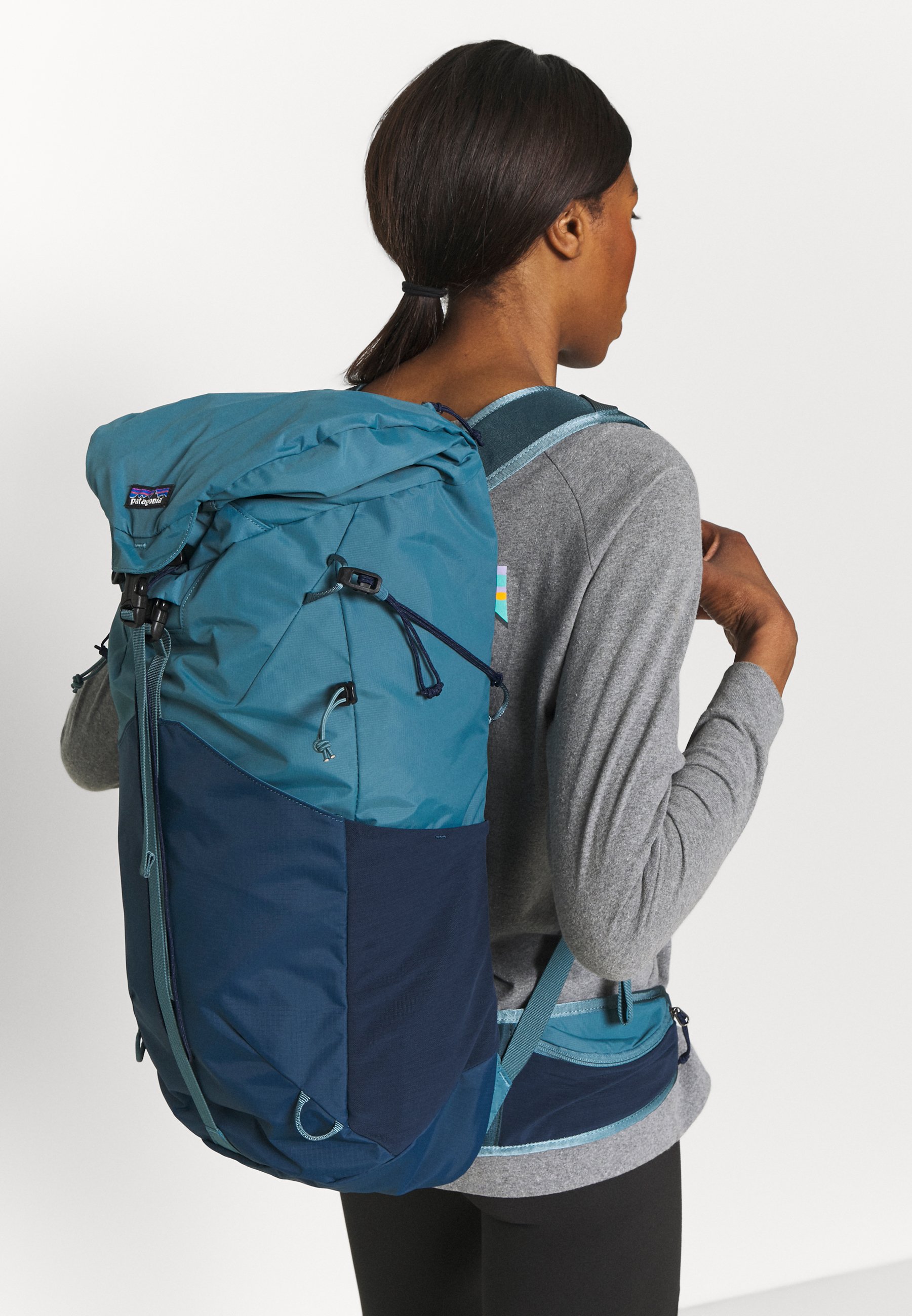 blue patagonia backpack