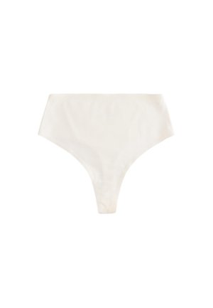 Hvid seamless undertøj med høj talje, smal foran og bredere sider, designet til en jævn pasform.