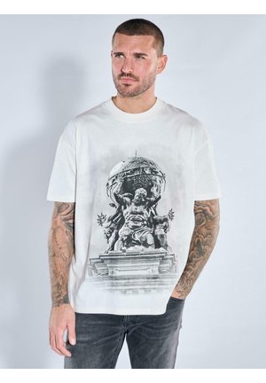 RUNDHALS - T-Shirt print - naturweiss