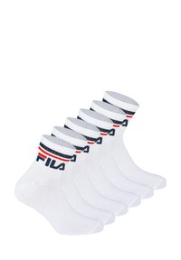 Fila UNISEX  6 PAAR QUARTER  LOGO-BUND - Chaussettes - weiß