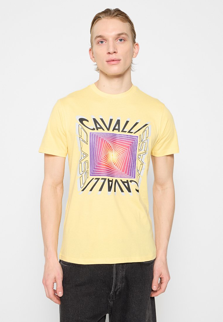 Cavalli Class T-shirt print geel Cavalli Class T-shirt print geel