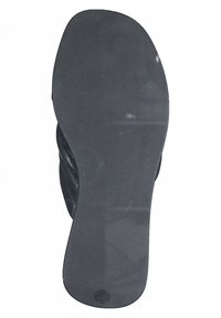 Black flip-flop sole with textured, non-slip surface. Contoured shape with slight arch support and smooth edges. No visible branding.