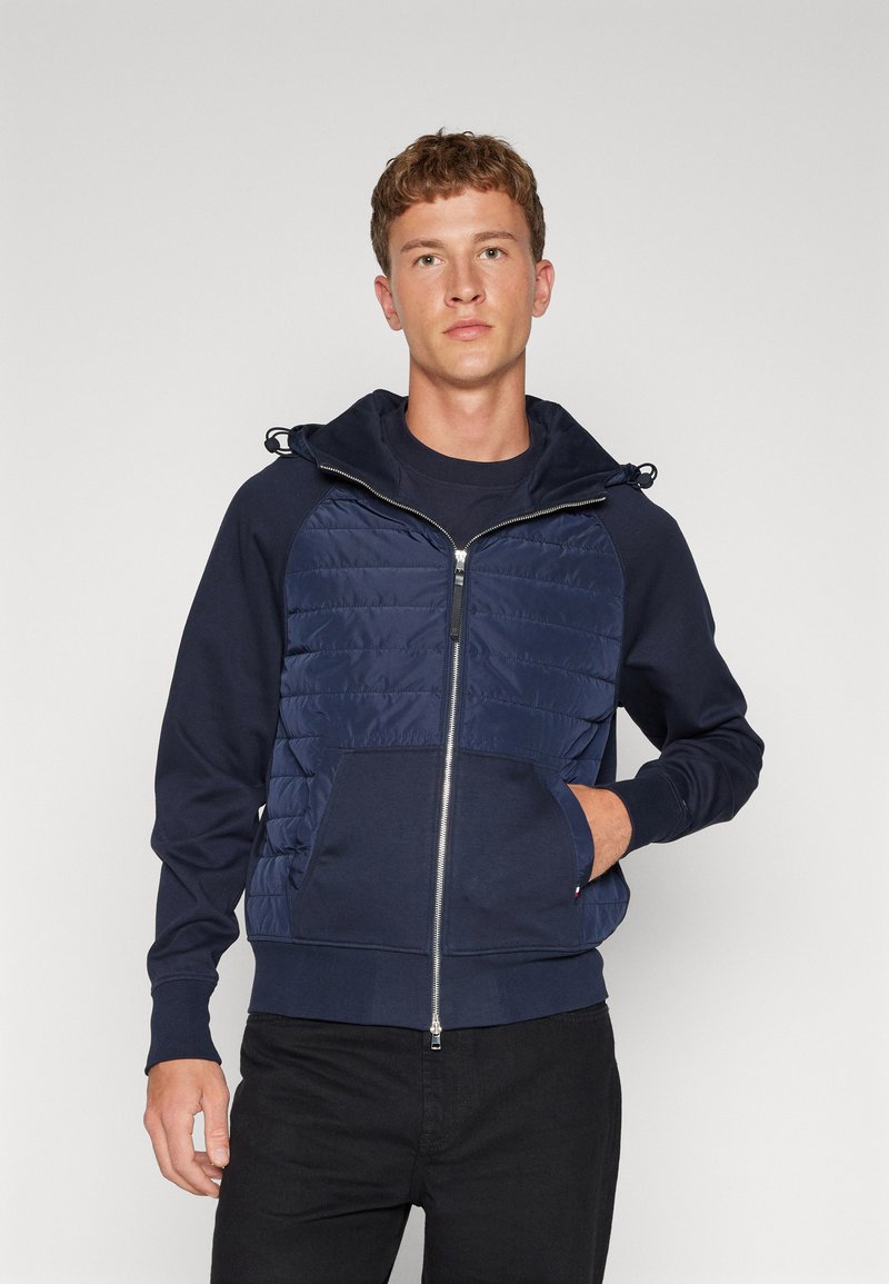 Tommy Hilfiger MIX MEDIA HOODED ZIP THROUGH Lett jakke desert sky