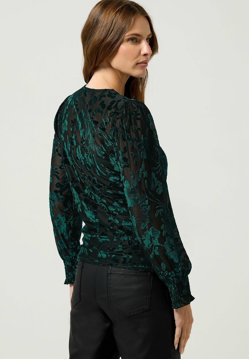 Blouse Femme ESPRIT Vert Anis - Taille S/M - Manches Longues Et Décolleté En V