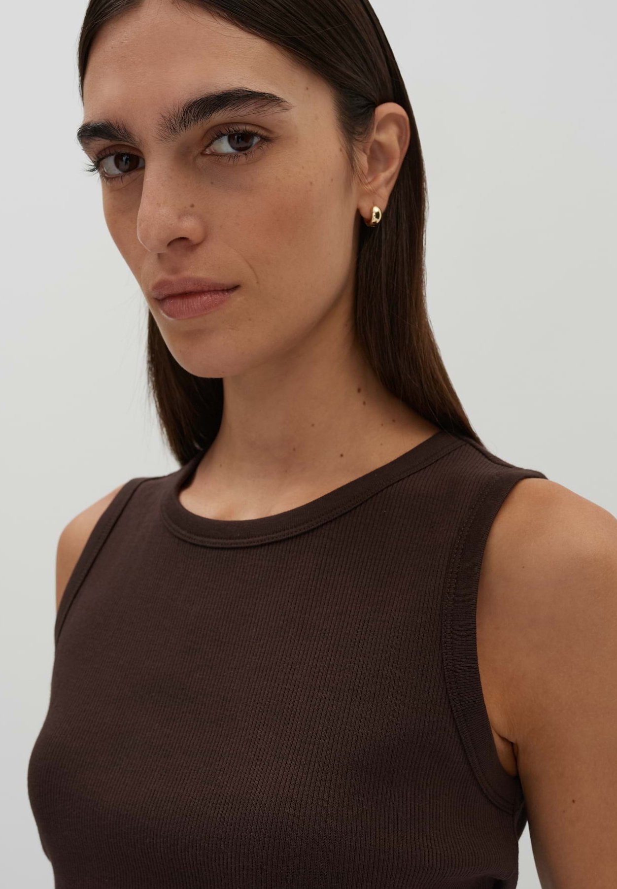 someday. SLIM FIT RIB - Top - dark espresso/braun - Zalando