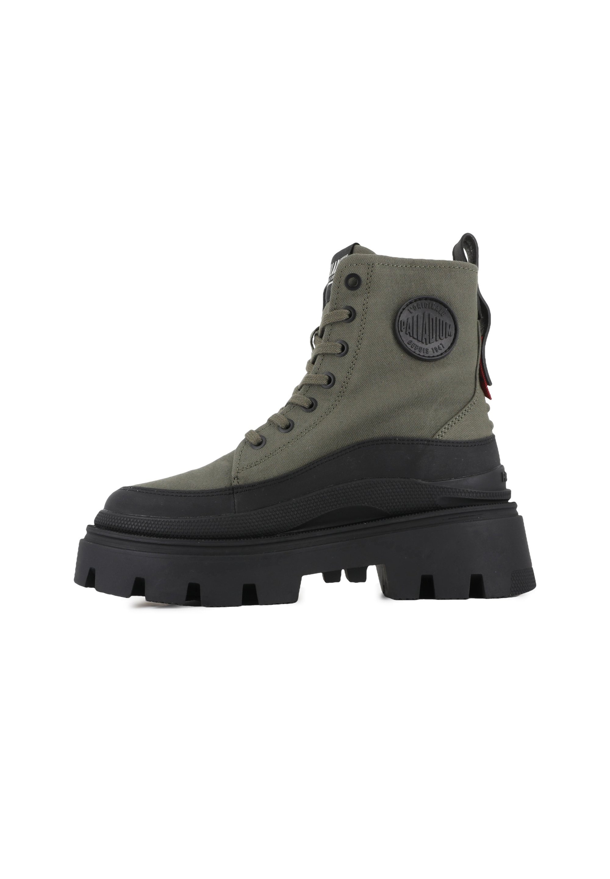 Palladium Olive Canvas & Black Rubber Lug Boots Palladium Women main image 4