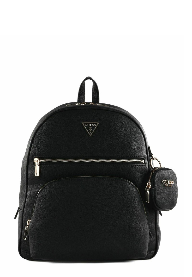 Sac à Dos Guess Cresidia – Cuir PU Noir Monogramme, Élégant Et Pratique Pour Femme