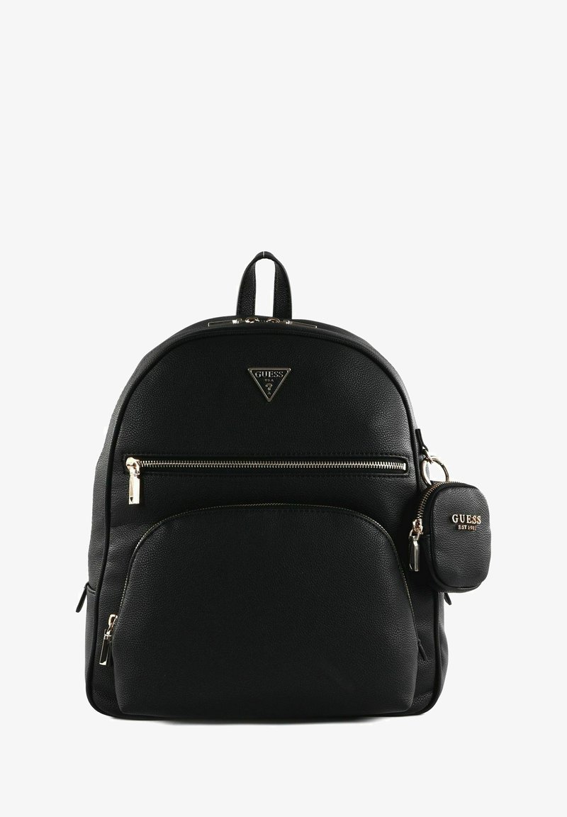 Sac à Dos Guess Cresidia – Cuir PU Noir Monogramme, Élégant Et Pratique Pour Femme