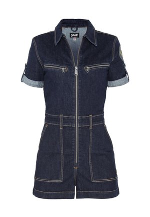 PATCHED SHORT - Tuta jumpsuit - denim brut