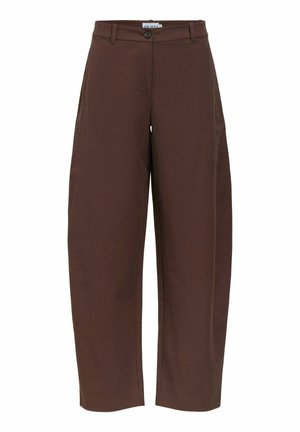 Object, TROUSERS BARREL LEG - Pantalon classique - seal brown