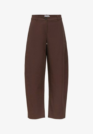 Object, TROUSERS BARREL LEG - Pantalon classique - seal brown