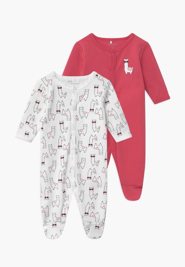 NBFNIGHTSUIT ALPACA 2 PACK - Strampler - claret red