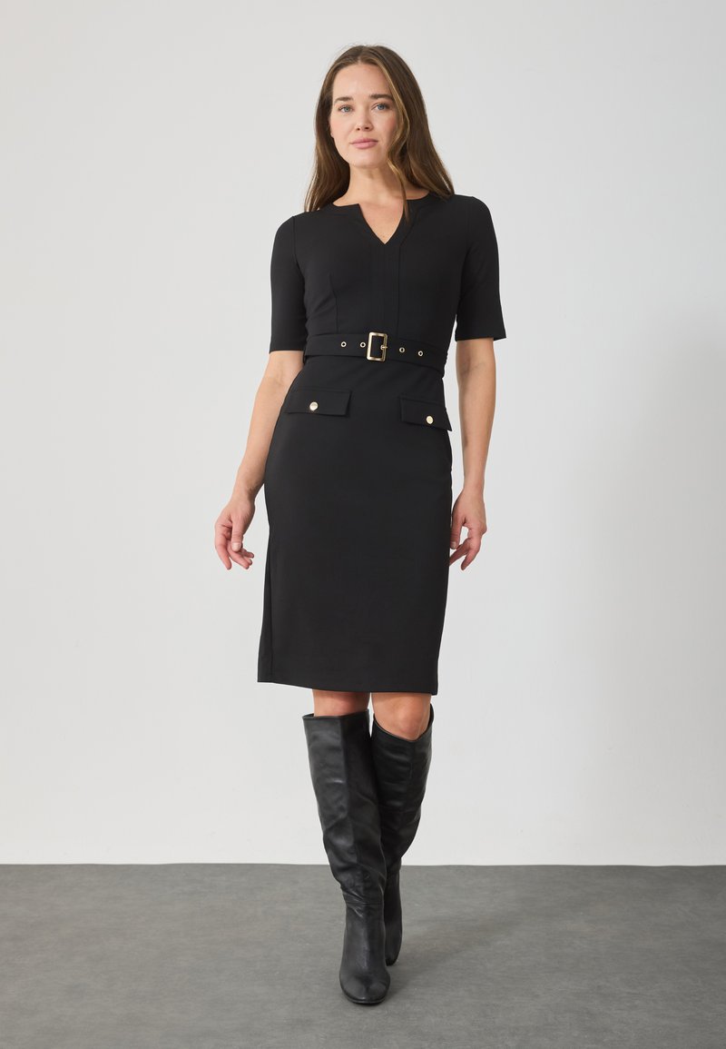 Anna Field Shift dress - black/gold/black - Zalando.ie
