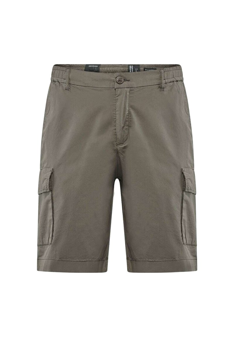 Cargo shorts in olijfgroen, gemaakt van lichtgewicht stof. Kenmerken zijn onder andere zijzakken, een knoopsluiting en gestikte zoom.