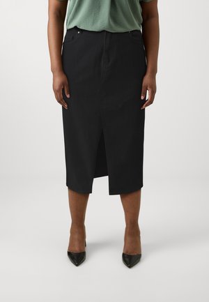 CARSIRI FRONT SLIT SKIRT - Farkkuhame - black denim