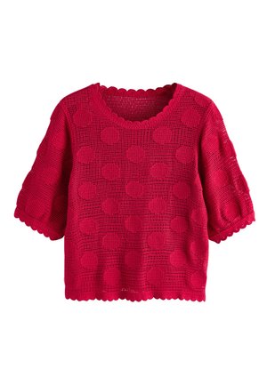 Next, REGULAR FIT - SHORT SLEEVE CREW NECK - Bluse - red polka dot
