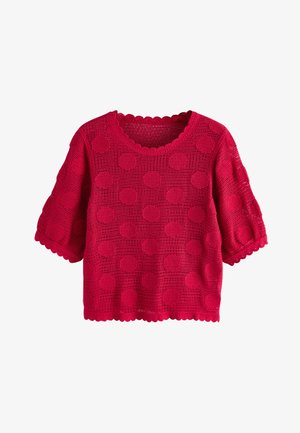 Next, REGULAR FIT - SHORT SLEEVE CREW NECK - Bluse - red polka dot
