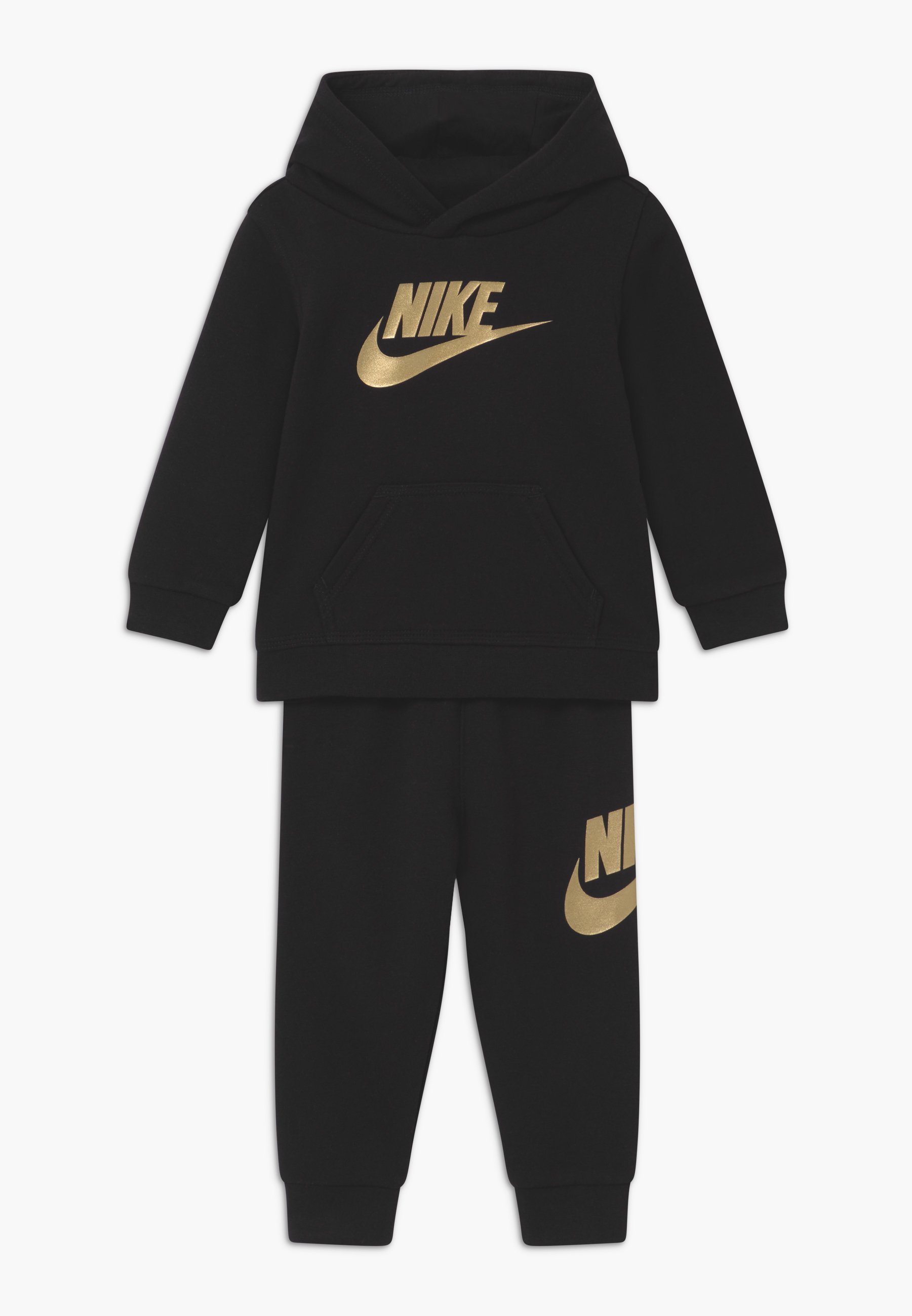 nike tracksuit black and gold