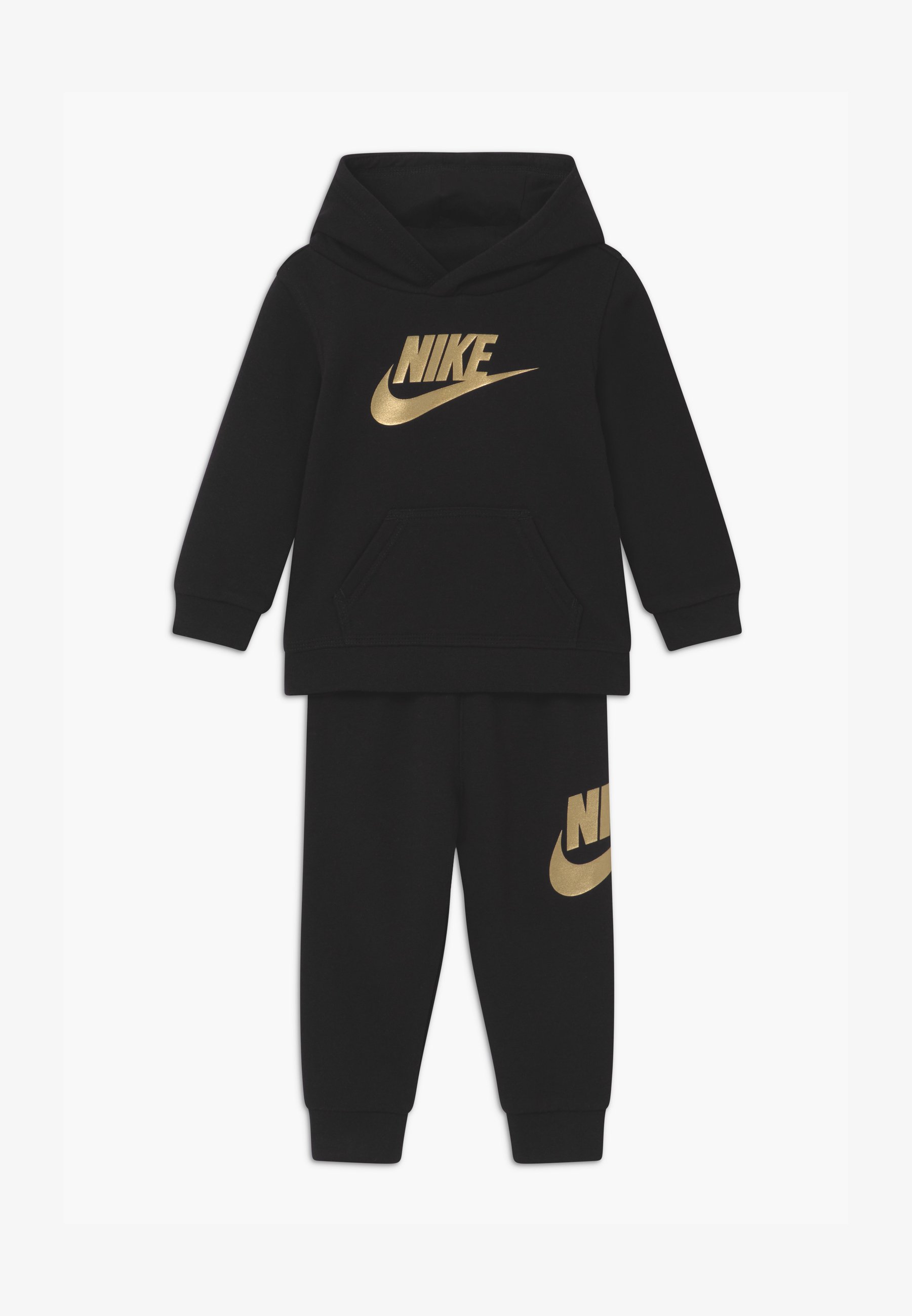 nike tracksuit black and gold