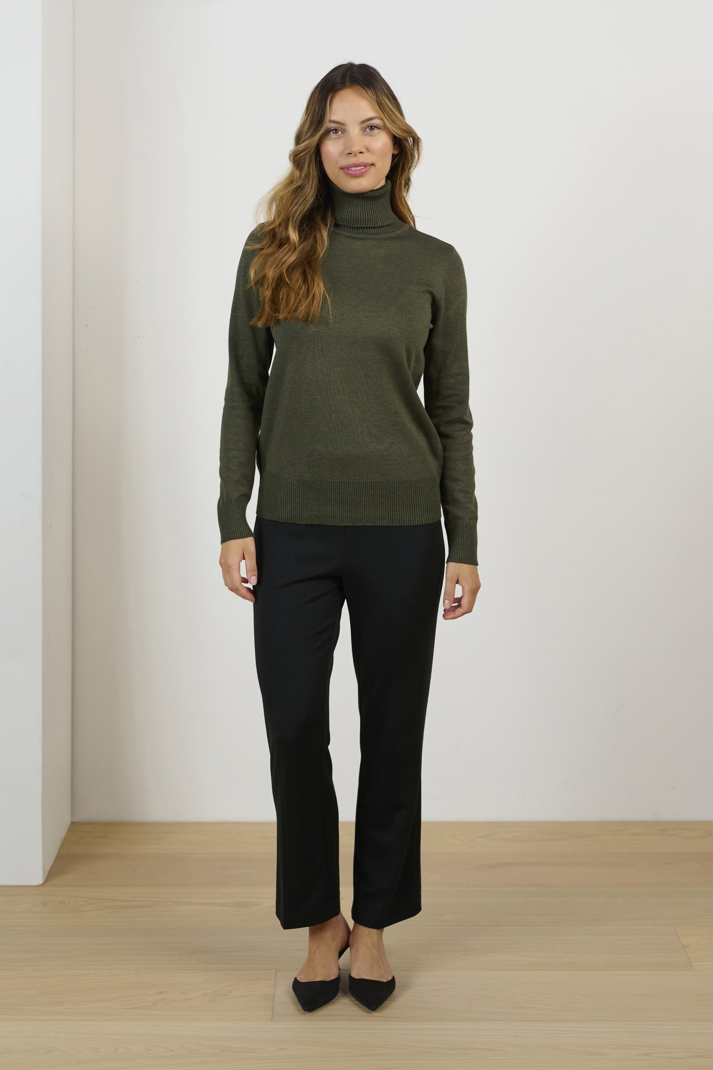 Saint Tropez J2046, MILASZ ROLLNECK - Jumper - army green melange