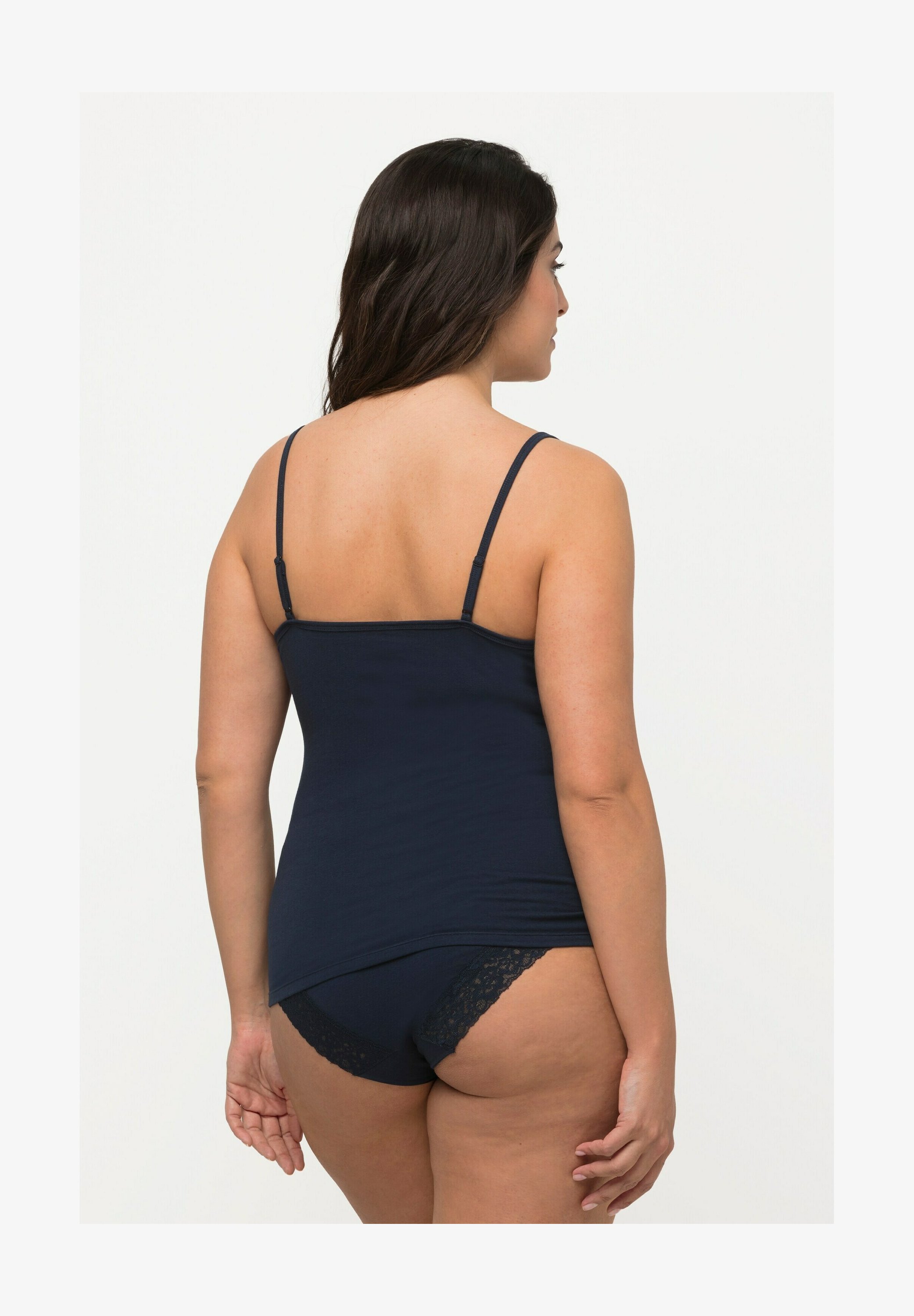 Ulla Popken Maglietta Donna Classic Fit In Jersey Cupromix Morbido – Scollo A V, Maniche 3/4, Motivo Floreale