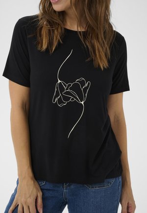 NATALIA - Nyomott mintás póló - black deep