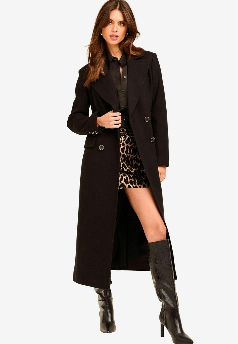 Lipsy REGULAR FIT - LONG LINE DOUBLE BREASTED - Klasický kabát - black