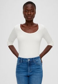 s.Oliver AUS STRETCH - Langarmshirt - ecru