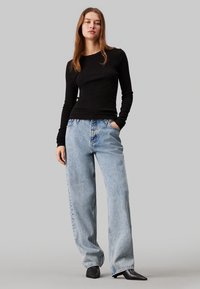Calvin Klein Jeans LONG SLEEVE LABEL  - Maglietta a manica lunga - ck black