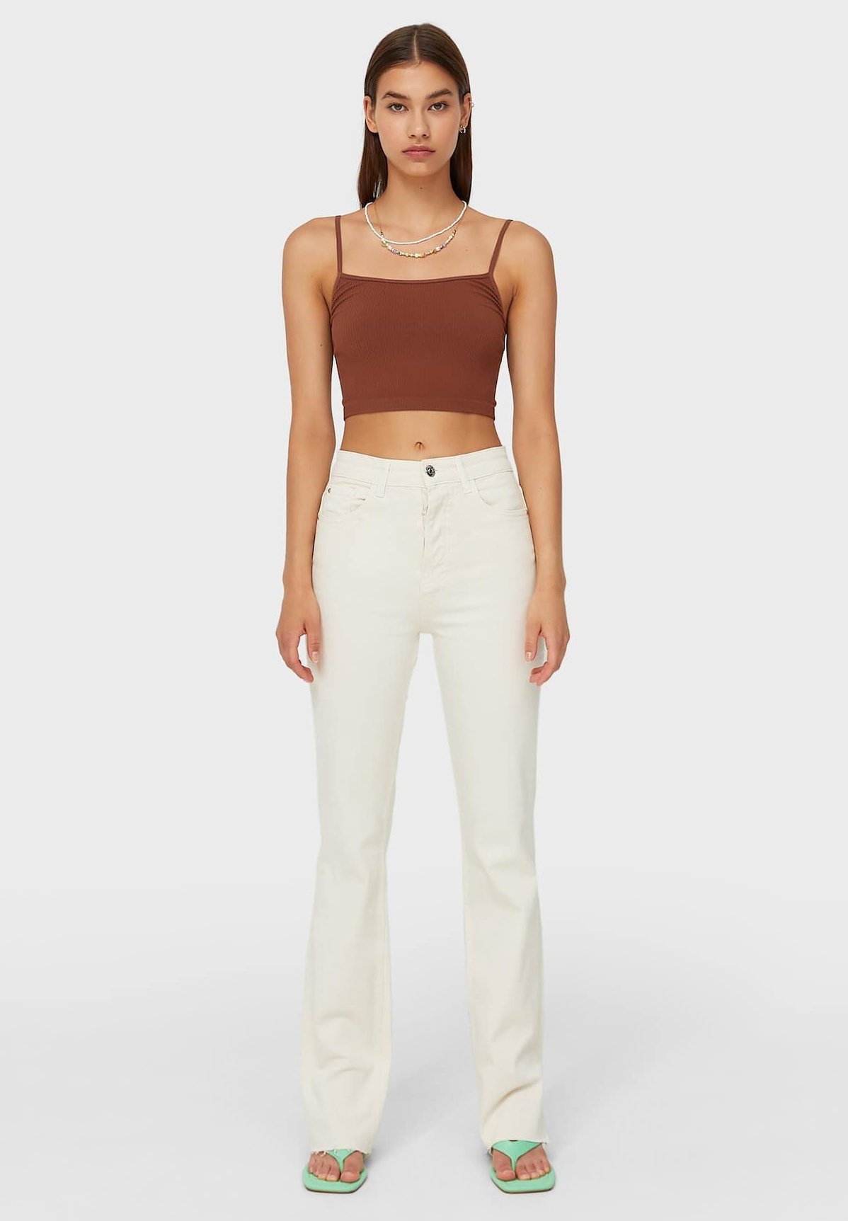 Stradivarius Jeans a zampa - mottled beige/beige screziato - Zalando.it