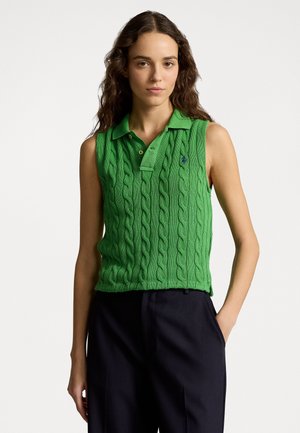 COTTON SLEEVELESS POLO SHIRT - Pólóing - fiji green