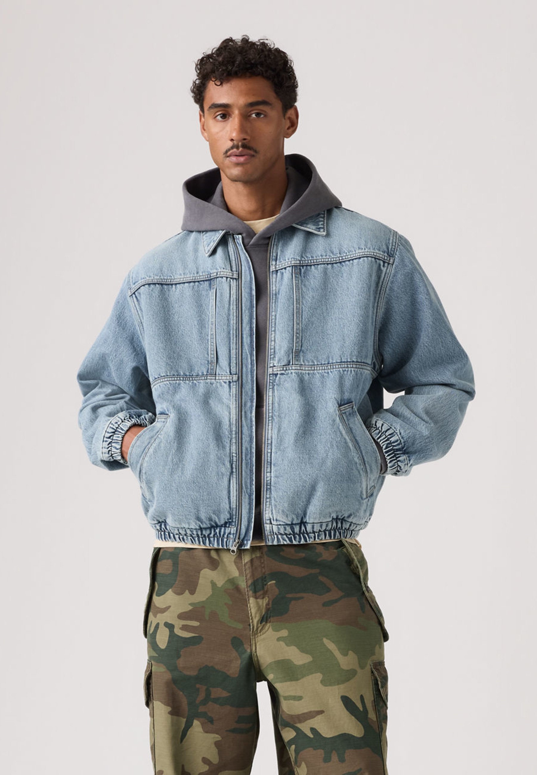 Levi's® JAANAI - Bomber Jacket - cloudy days/light-blue denim