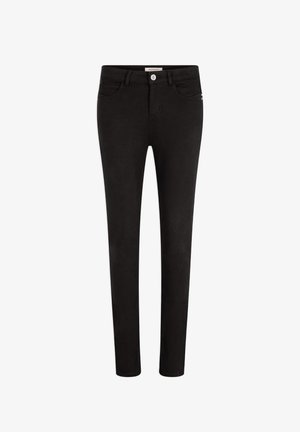 Musta slim-fit farkut, valmistettu venyvästä kankaasta. Ominaisuuksiin kuuluvat klassinen viiden taskun muotoilu, etupainike suljin ja hillityt brändäysyksityiskohdat.