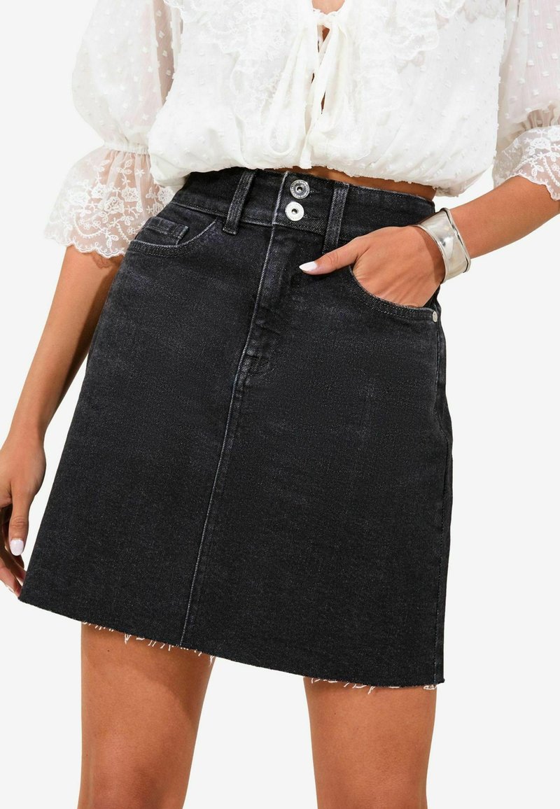 Lipsy Minijupe - washed black