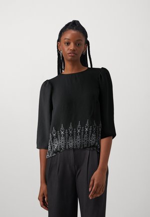 VMMILAN O NECK - Long sleeved top - black/white