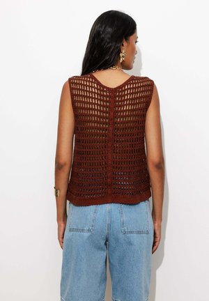 Promod, BOLÉRO AU CROCHET - Gilet - terre de sienne