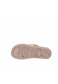 Soletta di sandalo in gomma rosa chiaro con motivi testurizzati, bordi rinforzati e doppie cinghie regolabili per una vestibilità sicura e comfort.