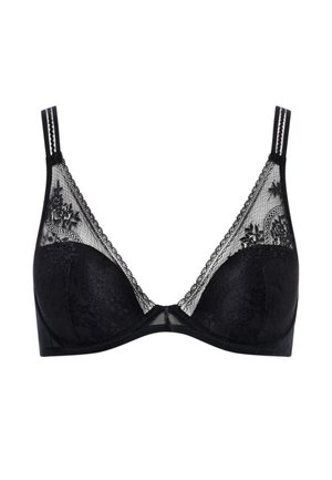 MADDIE PLUNGE BRA - Liemenėlė su trikampio formos kaušeliais - black