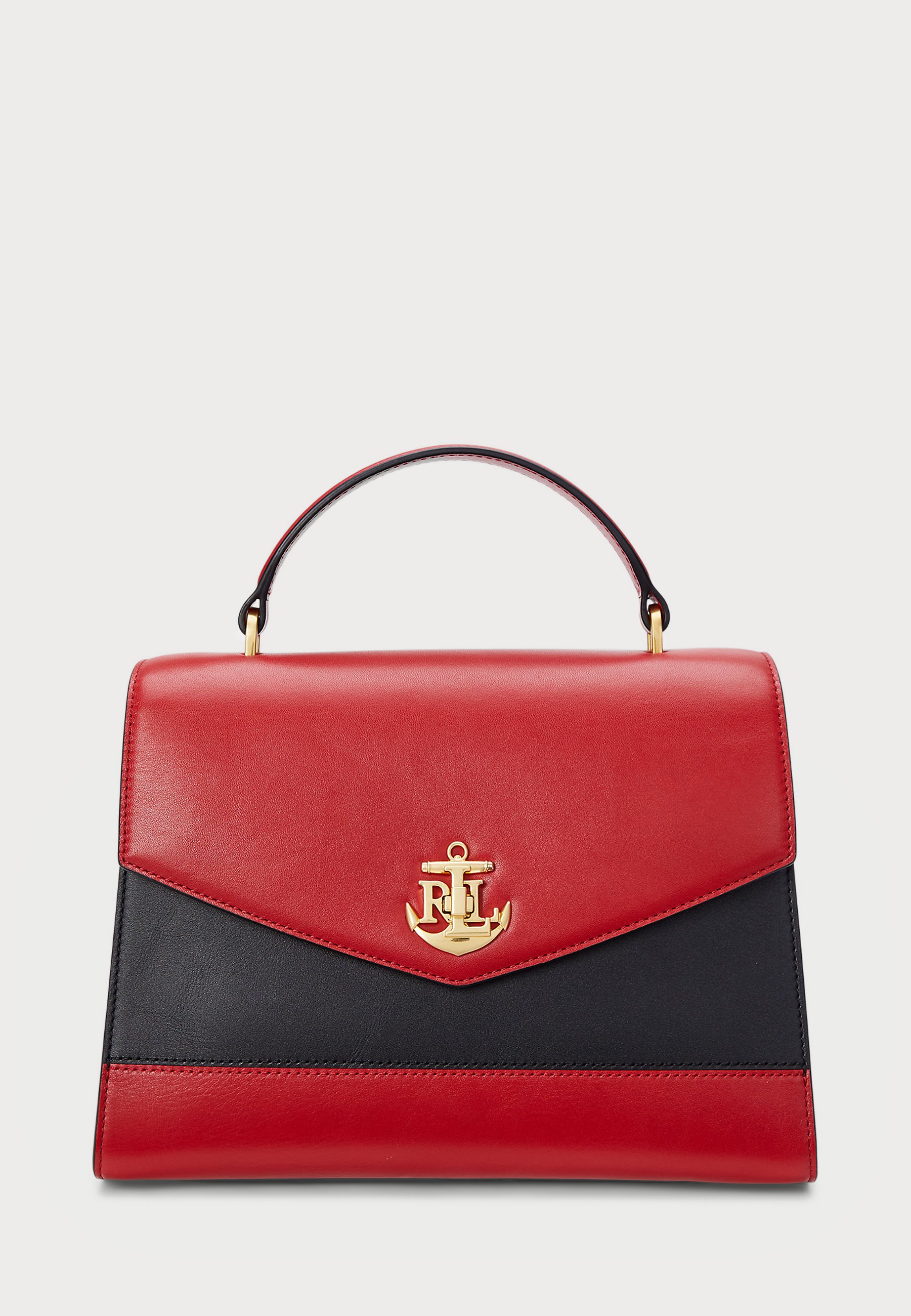Lauren Ralph Lauren TWO TONE LEATHER MEDIUM FARRAH SATCHEL