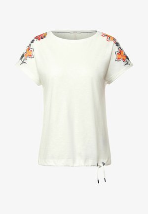 MIT STICKEREI - Print T-shirt - vanilla white