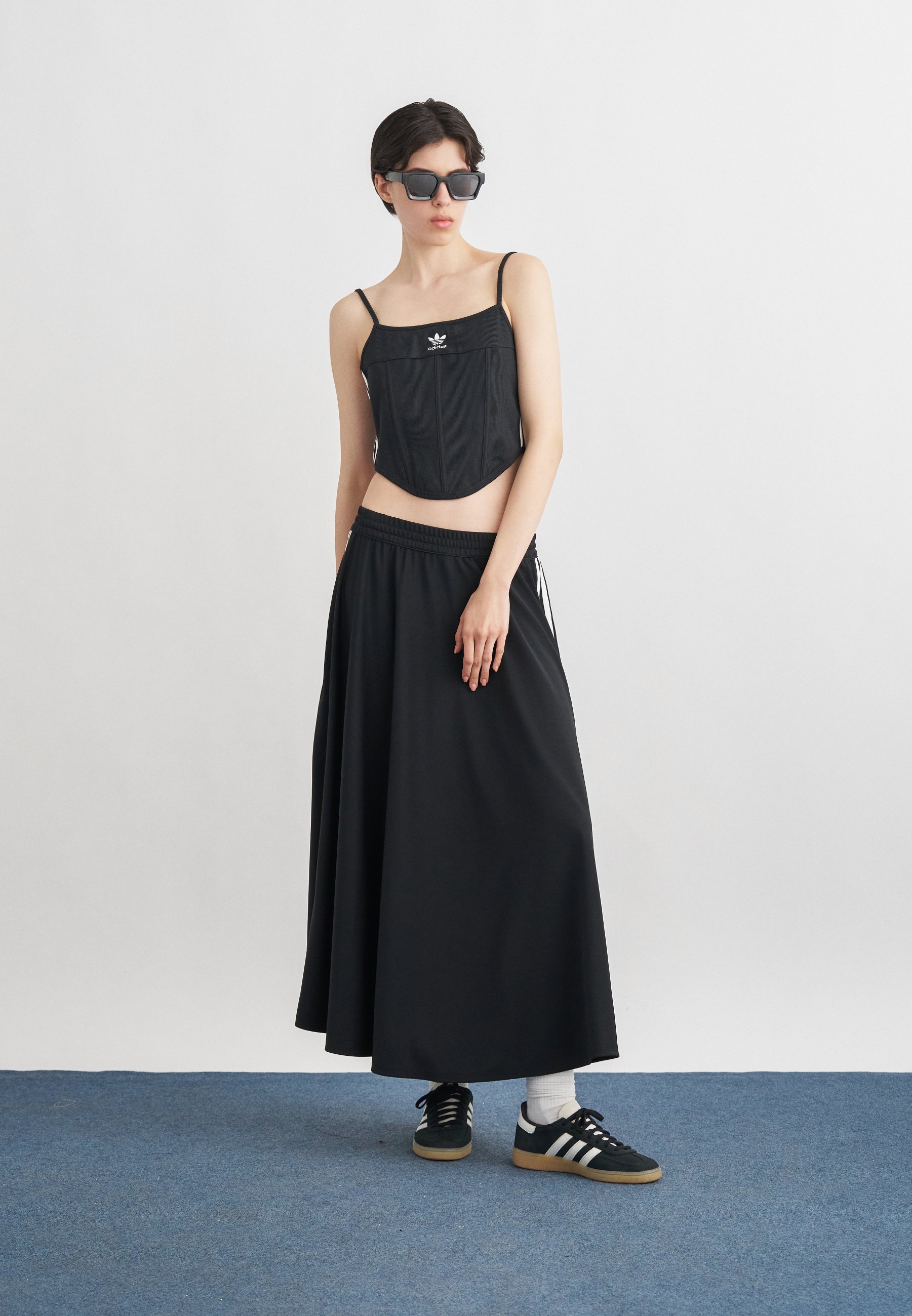 adidas Originals FIREBIRD SKIRT - Maxirok - black/white/zwart