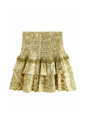 RUFFLE - REGULAR FIT - A-silueta svārki - green tile print