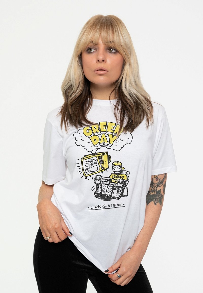 Paradiso Clothing GREEN DAY LONGVIEW UNISEX - Print T-shirt - white