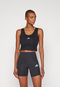 adidas Sportswear - ESSENTIALS SMALL LOGO LIFESTYLE - Top - black white Thumbnail Image 1