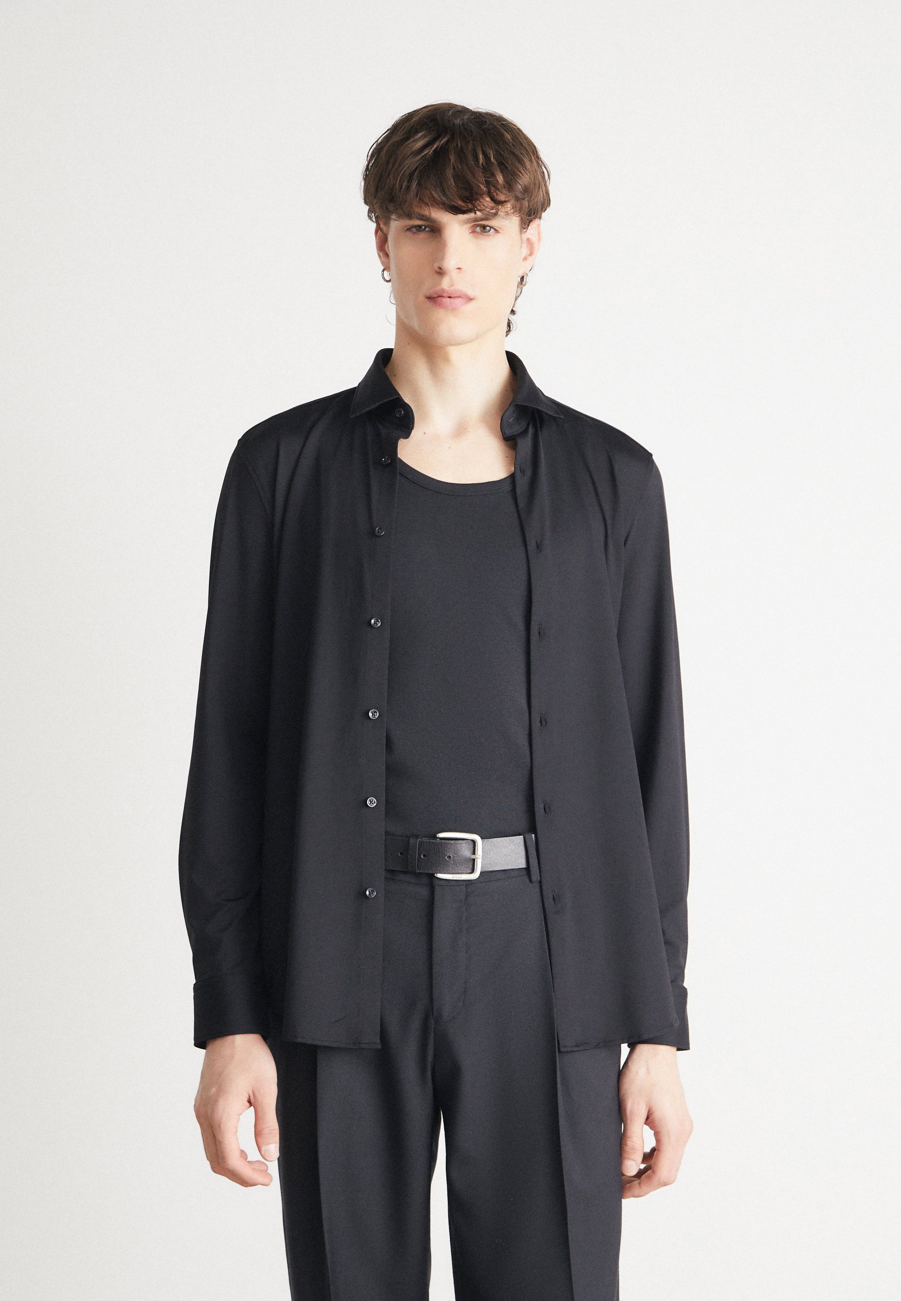 Camicia HUGO Kenno Uomo – Manica Lunga, Colletto Kent, In Poliammide Ed Elastan, Lavabile In Lavatrice