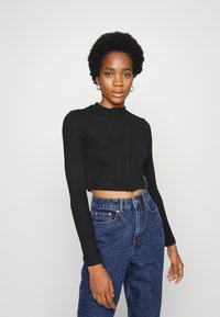 Sixth June DOUBLE ZIP UP - Casaco de malha - black