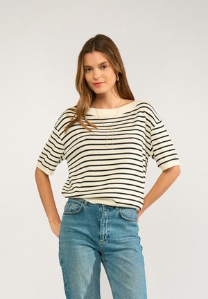 Nümph NUSILLIO PULLOVER - T-Shirt print - caviar