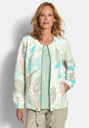 MIT OTTOMANSTRUKTUR - Strickjacke - grey-green patterned