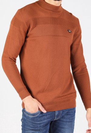 Striktrøje - mottled brown