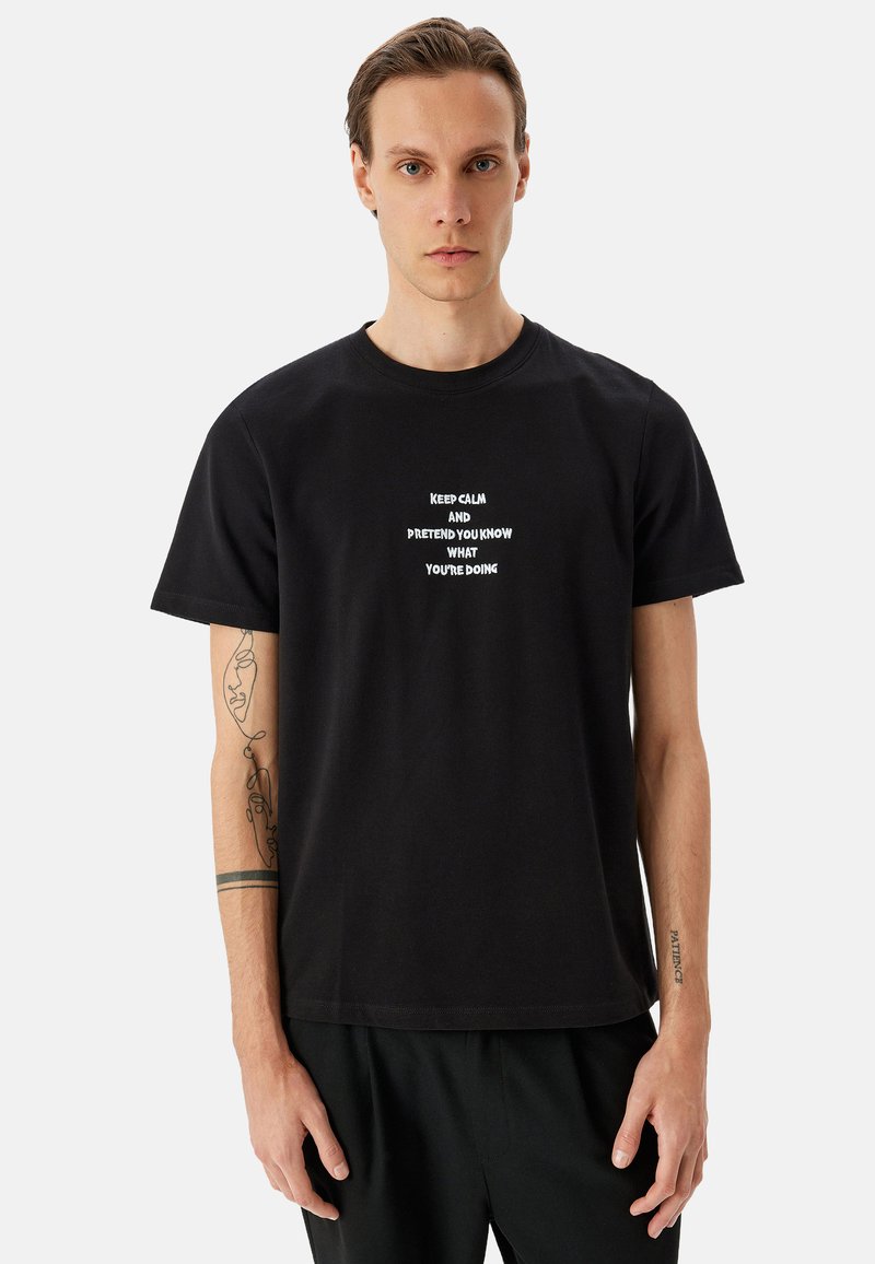 Koton CREW NECK - T-shirt con stampa - black